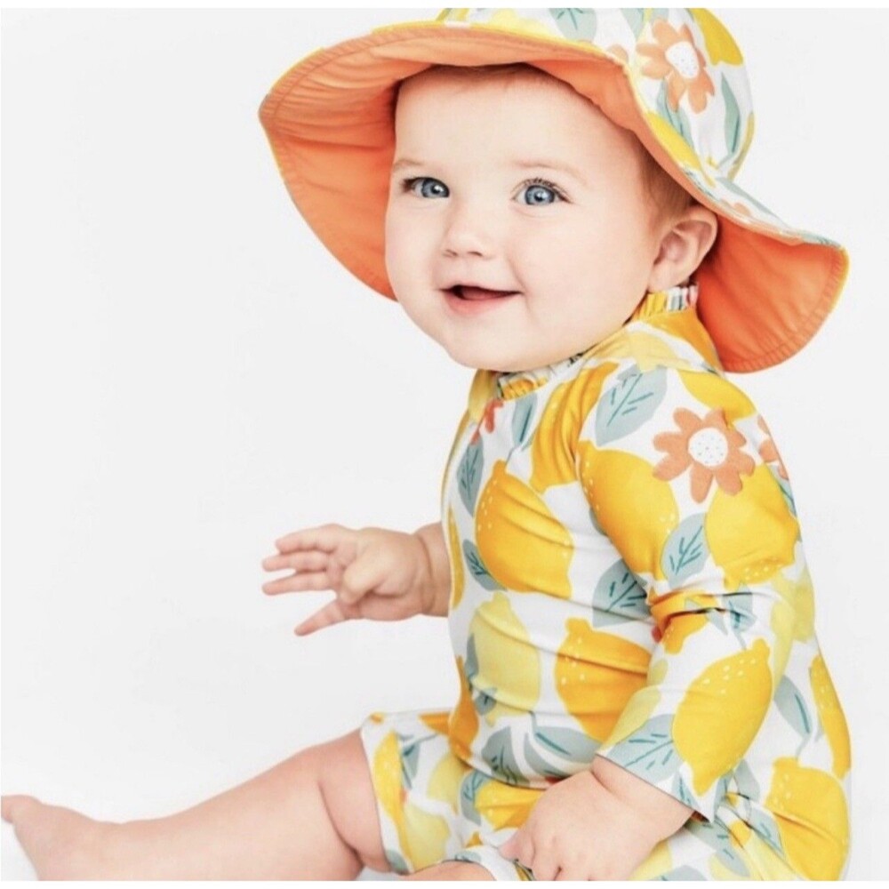 Carter's Just One You® Baby Girls' Lemon Print Long Sleeve One Piece 9m ( UPF50+
